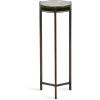 imageKate and Laurel Aguilar Modern Round Drink Table 9 x 9 x 23 Emperador Brown Marble and Black Genuine Marble Accent Table for Use as Indoor Plant Stand or Pedestal Martini TableGreenBronze