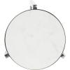 imageKate and Laurel Aguilar Modern Round Drink Table 9 x 9 x 23 Emperador Brown Marble and Black Genuine Marble Accent Table for Use as Indoor Plant Stand or Pedestal Martini TableSilverWhite