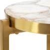 imageKate and Laurel Aguilar Modern Round Drink Table 9 x 9 x 23 Emperador Brown Marble and Black Genuine Marble Accent Table for Use as Indoor Plant Stand or Pedestal Martini TableNaturalGold