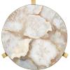 imageKate and Laurel Aguilar Modern Round Drink Table 9 x 9 x 23 Emperador Brown Marble and Black Genuine Marble Accent Table for Use as Indoor Plant Stand or Pedestal Martini TableNaturalGold