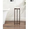 imageKate and Laurel Aguilar Modern Round Drink Table 9 x 9 x 23 Emperador Brown Marble and Black Genuine Marble Accent Table for Use as Indoor Plant Stand or Pedestal Martini TableBronze