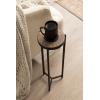 imageKate and Laurel Aguilar Modern Round Drink Table 9 x 9 x 23 Emperador Brown Marble and Black Genuine Marble Accent Table for Use as Indoor Plant Stand or Pedestal Martini TableBrownBlack