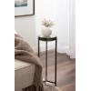 imageKate and Laurel Aguilar Modern Round Drink Table 9 x 9 x 23 Emperador Brown Marble and Black Genuine Marble Accent Table for Use as Indoor Plant Stand or Pedestal Martini TableGreenBronze