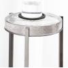 imageKate and Laurel Aguilar Modern Round Drink Table 9 x 9 x 23 Emperador Brown Marble and Black Genuine Marble Accent Table for Use as Indoor Plant Stand or Pedestal Martini TablePewter