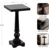 imageKate and Laurel Butterfield Traditional Square Pedestal Side Table 12 x 12 x 25 Light Natural Vintage Wooden End Table for Use as Small Bedroom Nightstand or Indoor Plant StandBlack