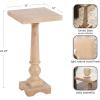 imageKate and Laurel Butterfield Traditional Square Pedestal Side Table 12 x 12 x 25 Light Natural Vintage Wooden End Table for Use as Small Bedroom Nightstand or Indoor Plant StandNatural