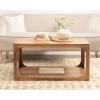 imageKate and Laurel Dahl Transitional Rectangular Coffee Table 36 x 20 x 18 Natural Wood Modern Rectangle Living Room Table with Solid Mango Wood Construction and Bonus Underlying StorageNatural