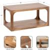 imageKate and Laurel Dahl Transitional Rectangular Coffee Table 36 x 20 x 18 Natural Wood Modern Rectangle Living Room Table with Solid Mango Wood Construction and Bonus Underlying StorageNatural