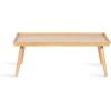 imageKate and Laurel Eastmont Rectangle Wood Coffee Table 46 x 22 x 17 Light Natural Large MidCentury Wooden Living Room Table with Stylish Tapered Legs and Adjustable FeetNatural