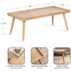 imageKate and Laurel Eastmont Rectangle Wood Coffee Table 46 x 22 x 17 Light Natural Large MidCentury Wooden Living Room Table with Stylish Tapered Legs and Adjustable FeetNatural