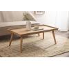 imageKate and Laurel Eastmont Rectangle Wood Coffee Table 46 x 22 x 17 Light Natural Large MidCentury Wooden Living Room Table with Stylish Tapered Legs and Adjustable FeetNatural