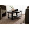 imageKate and Laurel Foxford Modern Tiered Oval Coffee Table 38 x 24 x 18 Natural Brown Transitional TwoTier Living Room Table with Storage and Resilient Wood ConstructionBlack