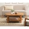 imageKate and Laurel Foxford Modern Tiered Oval Coffee Table 38 x 24 x 18 Natural Brown Transitional TwoTier Living Room Table with Storage and Resilient Wood ConstructionNatural