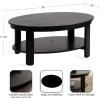 imageKate and Laurel Foxford Modern Tiered Oval Coffee Table 38 x 24 x 18 Natural Brown Transitional TwoTier Living Room Table with Storage and Resilient Wood ConstructionBlack