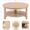 imageKate and Laurel Foxford Tiered Round Coffee Table 34 x 34 x 17 Light Natural Transitional TwoTier Circle Living Room Table with Storage and Resilient Wood Construction