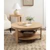 imageKate and Laurel Foxford Tiered Round Coffee Table 34 x 34 x 17 Light Natural Transitional TwoTier Circle Living Room Table with Storage and Resilient Wood Construction