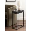 imageKate and Laurel Karlsen Modern Wood and Metal Burlwood Narrow Side Table 16 x 24 x 8 Burlwood and Gold Slim End Table for Use as Skinny Bedroom Nightstand or Entryway Table OptionBlack