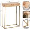 imageKate and Laurel Karlsen Modern Wood and Metal Burlwood Narrow Side Table 16 x 24 x 8 Burlwood and Gold Slim End Table for Use as Skinny Bedroom Nightstand or Entryway Table OptionNaturalGold