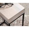 imageKate and Laurel Karlsen Modern Wood and Metal Burlwood Narrow Side Table 16 x 24 x 8 Burlwood and Gold Slim End Table for Use as Skinny Bedroom Nightstand or Entryway Table OptionWhiteBlack