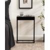 imageKate and Laurel Karlsen Modern Wood and Metal Burlwood Narrow Side Table 16 x 24 x 8 Burlwood and Gold Slim End Table for Use as Skinny Bedroom Nightstand or Entryway Table OptionBlack