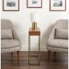imageKate and Laurel Karlsen Modern Wood and Metal Burlwood Narrow Side Table 16 x 24 x 8 Burlwood and Gold Slim End Table for Use as Skinny Bedroom Nightstand or Entryway Table OptionWalnut BrownGold