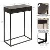 imageKate and Laurel Karlsen Modern Wood and Metal Burlwood Narrow Side Table 16 x 24 x 8 Burlwood and Gold Slim End Table for Use as Skinny Bedroom Nightstand or Entryway Table OptionBlack