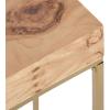 imageKate and Laurel Karlsen Modern Wood and Metal Burlwood Narrow Side Table 16 x 24 x 8 Burlwood and Gold Slim End Table for Use as Skinny Bedroom Nightstand or Entryway Table OptionNaturalGold