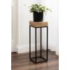 imageKate and Laurel Karlsen Modern Wood and Metal Burlwood Narrow Side Table 16 x 24 x 8 Burlwood and Gold Slim End Table for Use as Skinny Bedroom Nightstand or Entryway Table OptionNaturalBlack