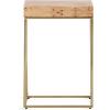 imageKate and Laurel Karlsen Modern Wood and Metal Burlwood Narrow Side Table 16 x 24 x 8 Burlwood and Gold Slim End Table for Use as Skinny Bedroom Nightstand or Entryway Table OptionNaturalGold