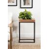 imageKate and Laurel Karlsen Modern Wood and Metal Burlwood Narrow Side Table 16 x 24 x 8 Burlwood and Gold Slim End Table for Use as Skinny Bedroom Nightstand or Entryway Table OptionNaturalBlack