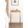 imageKate and Laurel Karlsen Modern Wood and Metal Burlwood Narrow Side Table 16 x 24 x 8 Burlwood and Gold Slim End Table for Use as Skinny Bedroom Nightstand or Entryway Table OptionNaturalGold