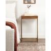 imageKate and Laurel Karlsen Modern Wood and Metal Burlwood Narrow Side Table 16 x 24 x 8 Burlwood and Gold Slim End Table for Use as Skinny Bedroom Nightstand or Entryway Table OptionWalnut BrownGold