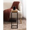imageKate and Laurel Karlsen Modern Wood and Metal Burlwood Narrow Side Table 16 x 24 x 8 Burlwood and Gold Slim End Table for Use as Skinny Bedroom Nightstand or Entryway Table OptionNaturalBlack