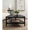 imageKate and Laurel Knowlton Modern Tiered Triangle Coffee Table 31 x 32 x 17 Black Transitional TwoTier Triangular Living Room Table with Storage and Geometric Design