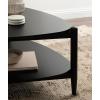 imageKate and Laurel Knowlton Modern Tiered Triangle Coffee Table 31 x 32 x 17 Black Transitional TwoTier Triangular Living Room Table with Storage and Geometric Design