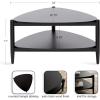 imageKate and Laurel Knowlton Modern Tiered Triangle Coffee Table 31 x 32 x 17 Black Transitional TwoTier Triangular Living Room Table with Storage and Geometric Design