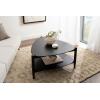 imageKate and Laurel Knowlton Modern Tiered Triangle Coffee Table 31 x 32 x 17 Black Transitional TwoTier Triangular Living Room Table with Storage and Geometric Design