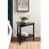 imageKate and Laurel Knowlton Modern Tiered Triangle Side Table 24 x 24 x 24 Black Transitional TwoTier Triangular Living Room End Table with Storage for Use as Indoor Plant Stand