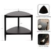imageKate and Laurel Knowlton Modern Tiered Triangle Side Table 24 x 24 x 24 Black Transitional TwoTier Triangular Living Room End Table with Storage for Use as Indoor Plant Stand