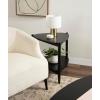 imageKate and Laurel Knowlton Modern Tiered Triangle Side Table 24 x 24 x 24 Black Transitional TwoTier Triangular Living Room End Table with Storage for Use as Indoor Plant Stand