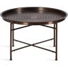 imageKate and Laurel Mahdavi Modern Round Outdoor Coffee Table 25 x 25 x 16 Bronze Transitional Patio Coffee Table with Textured Top for Outdoor Furniture Decor