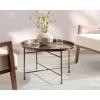 imageKate and Laurel Mahdavi Modern Round Outdoor Coffee Table 25 x 25 x 16 Bronze Transitional Patio Coffee Table with Textured Top for Outdoor Furniture Decor