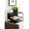 imageKate and Laurel Nomi Modern Metal Floating Side Table with Storage 18 x 10 x 12 Black Contemporary Tiered Floating End Table for Use as Wall Shelf for Small Spaces