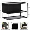 imageKate and Laurel Nomi Modern Metal Floating Side Table with Storage 18 x 10 x 12 Black Contemporary Tiered Floating End Table for Use as Wall Shelf for Small Spaces