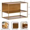 imageKate and Laurel Nomi Modern Metal Floating Side Table with Storage 18 x 10 x 12 Gold Contemporary Tiered Floating End Table for Use as Wall Shelf for Small Spaces
