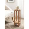 imageKate and Laurel Rafina Round Rattan Drink Table 9 x 9 x 22 Natural Brown Transitional Boho Circle Wooden Accent Pedestal Table for Indoor Plant Stand or Living Room Accent Table