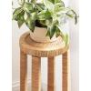 imageKate and Laurel Rafina Round Rattan Drink Table 9 x 9 x 22 Natural Brown Transitional Boho Circle Wooden Accent Pedestal Table for Indoor Plant Stand or Living Room Accent Table