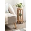 imageKate and Laurel Rafina Round Rattan Drink Table 9 x 9 x 22 Natural Brown Transitional Boho Circle Wooden Accent Pedestal Table for Indoor Plant Stand or Living Room Accent Table
