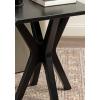 imageKate and Laurel Yates MidCentury Modern Wooden Rectangle Side Table 22 x 18 x 25 Black Transitional Rectangular End Table with Geometric XDesign for Use as Bedroom Black Night Stand