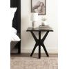imageKate and Laurel Yates MidCentury Modern Wooden Rectangle Side Table 22 x 18 x 25 Black Transitional Rectangular End Table with Geometric XDesign for Use as Bedroom Black Night Stand